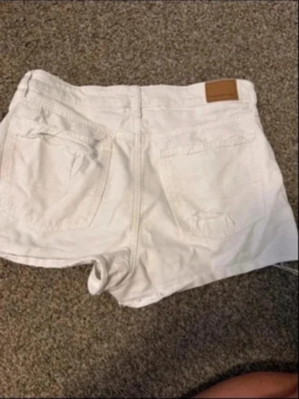American Eagle Outfitters White High-Rise Denim Shorts